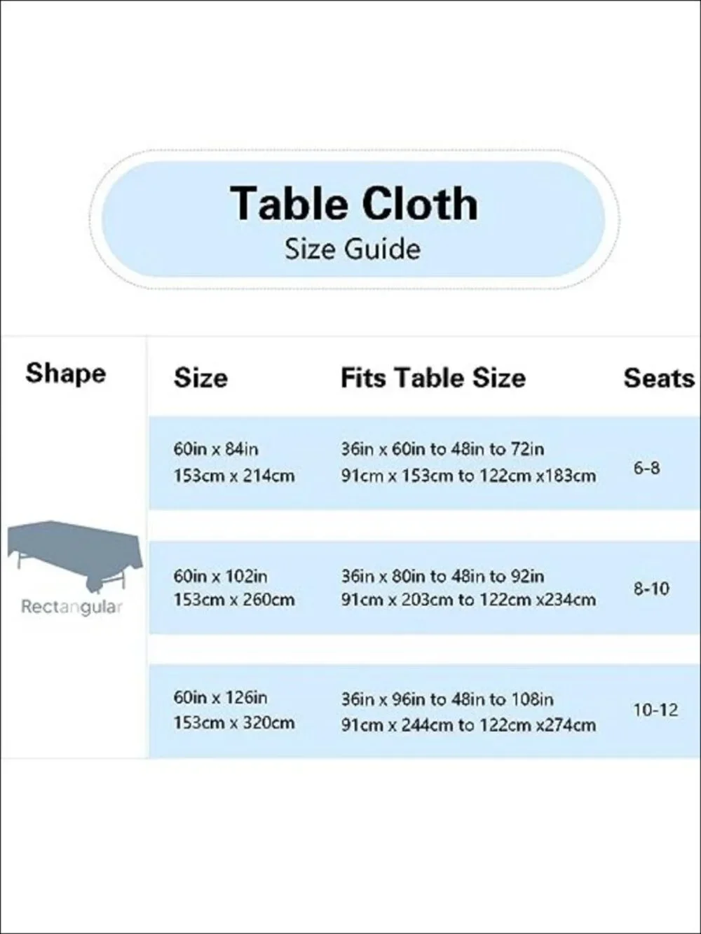 6 Pack White Table Cloth 60x102 Inch Rectangle Polyester Washable Tablecloths